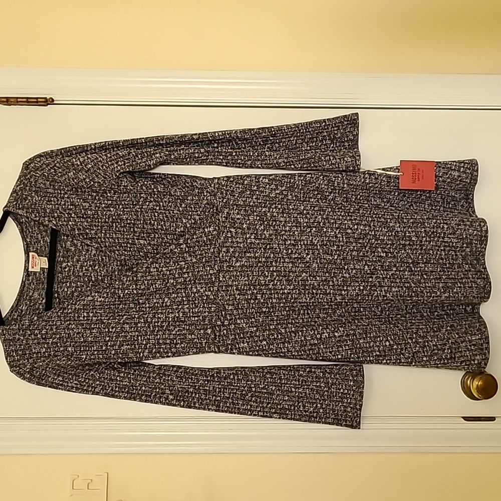 NWT Mossimo grey marled ribbed knit surplice bodice dress. S.